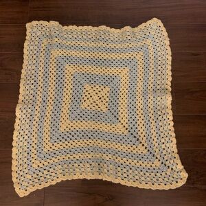 Handmade Crochet Blanket in Yellow and Green 36” x 36”